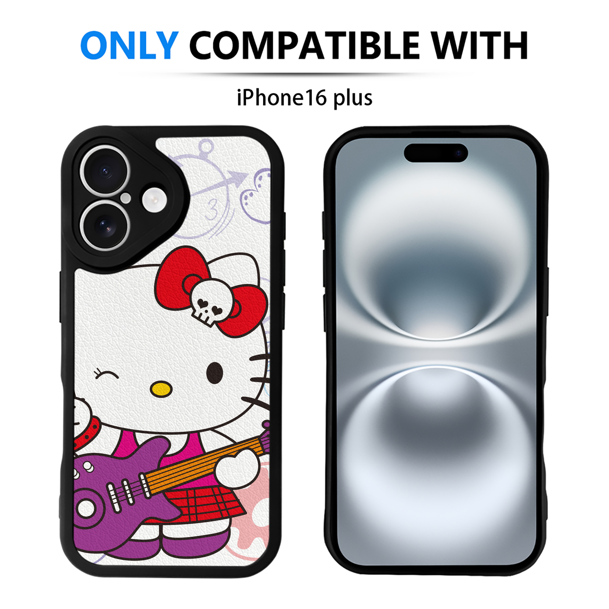 （画像用） Hello Kitty ハローキティ 【iPhone 16シリーズ対応】シリコンスマホケース（レザー調） 材質：シリコン